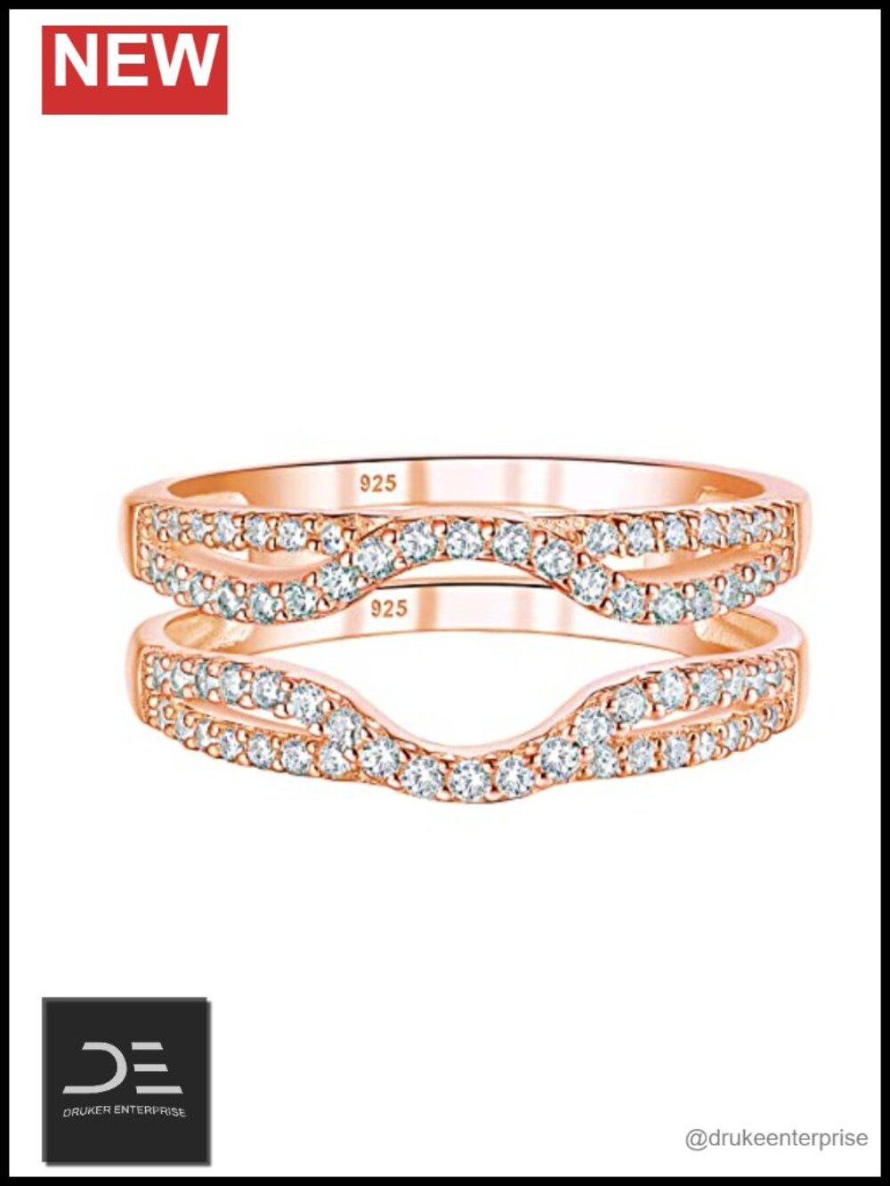 925 Sterling Silver Ring Enhancer CZ Wedding Band Guard